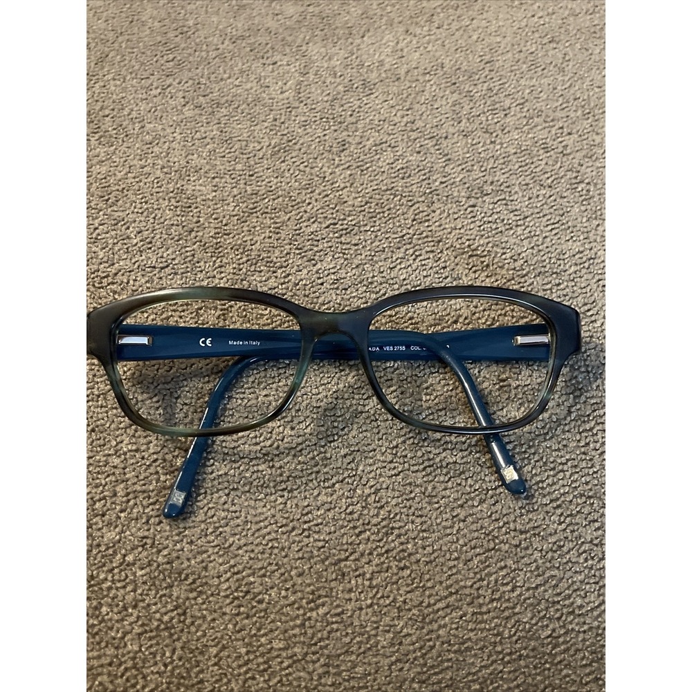 ESCADA VES275S COL.0AM7 Eyeglasses Frame Italy 140 Black Blue Marble (TD)